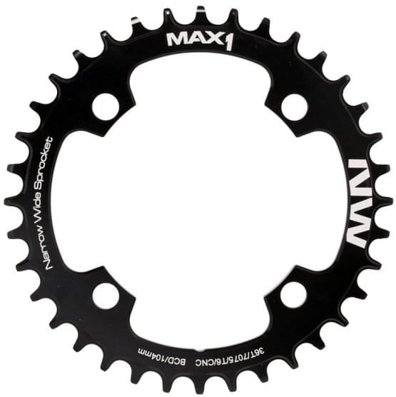 Pevodnk MAX1 Narrow Wide, rozte 104mm, materil Al7075, CNC, elox 36z