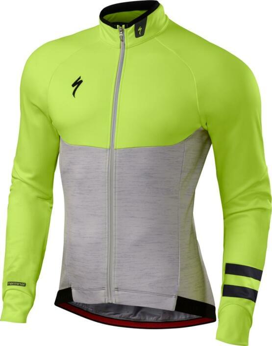 JERSEY THERMINAL JERSEY LS LIGHT GREY HEATHER/NEON YELLOW