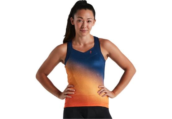 Dres Specialized SL Women's Tank Orange Sunset/Dark Blue