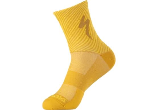 Ponoky Specialized SOFT AIR MID LOGO SOCK BRSYYEL/GLDNYEL STRIPE