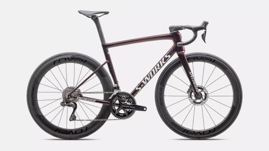 Silnin kolo Specialized S-Works Tarmac SL8 - Shimano Dura-Ace Di2 Gloss Solidity / Red To Black Pearl / Metallic White Silver