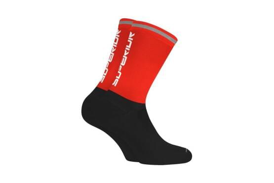 Dlouhé cyklistické ponožky Superior NEW/BLACK/RED/WHITE